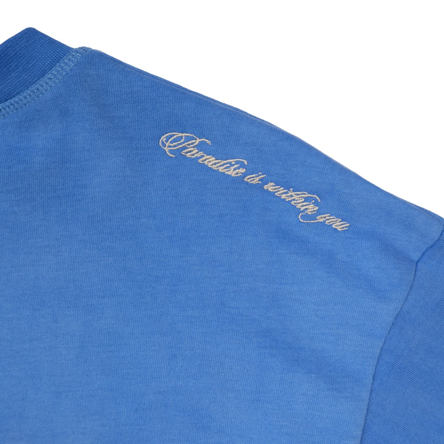 Paradise Within You | Washed Blue | Embroidered T
