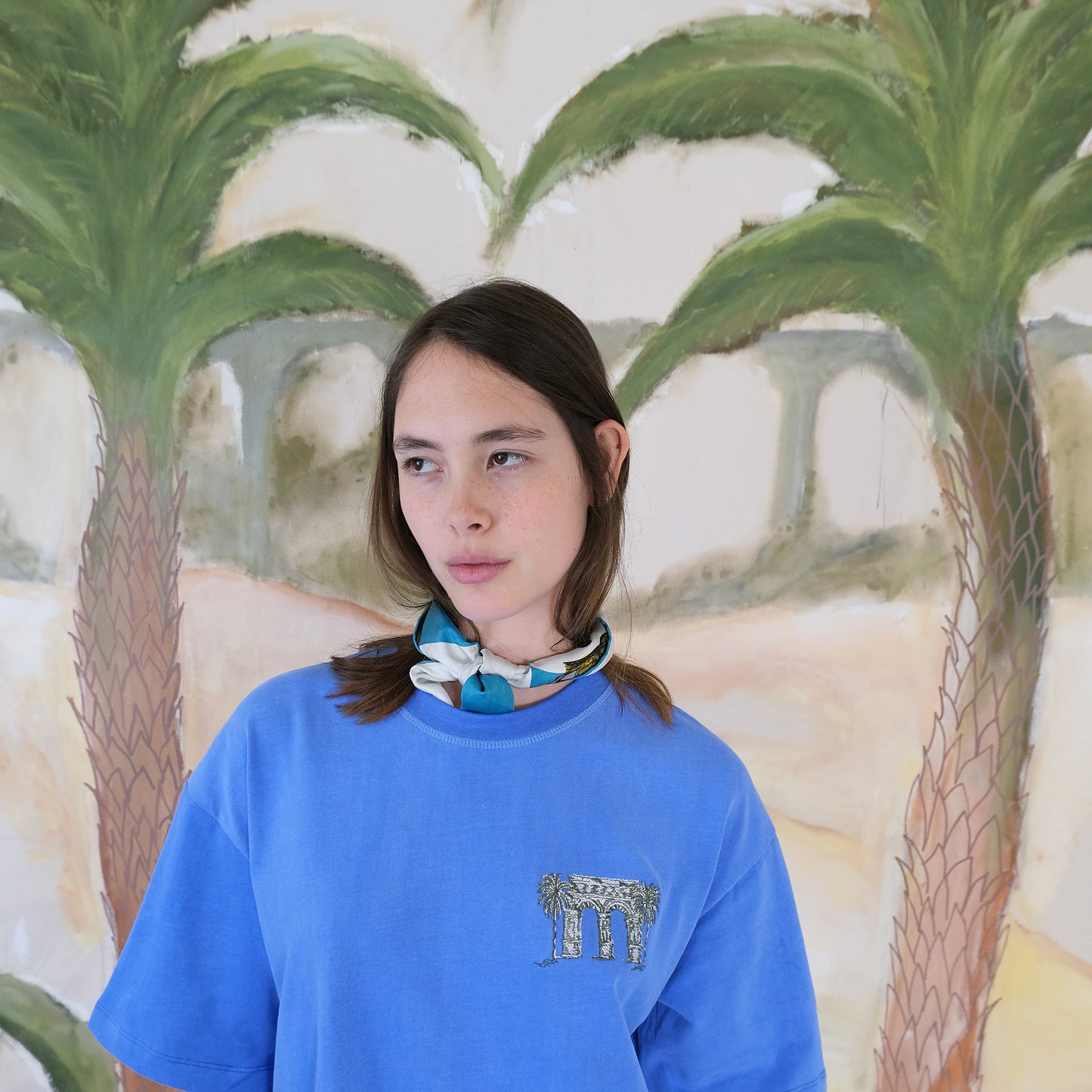 Paradise Within You | Washed Blue | Embroidered T