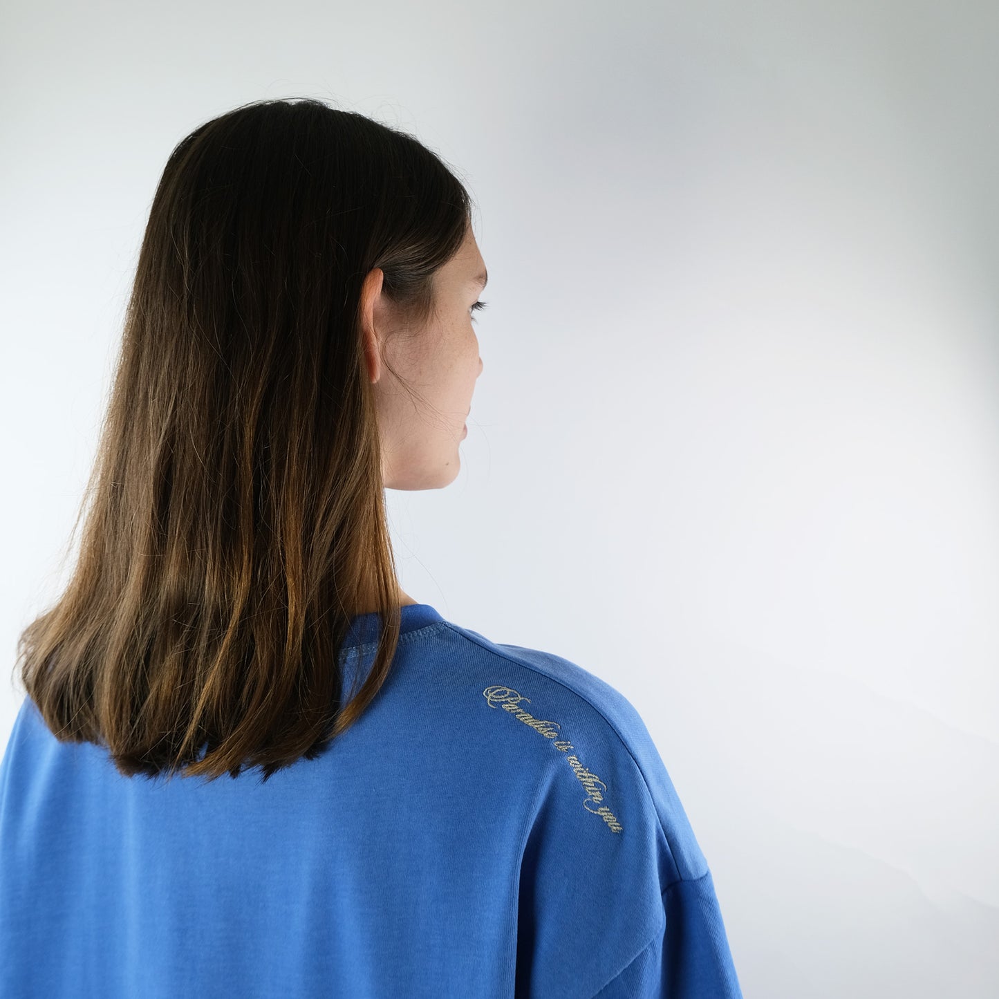 Paradise Within You | Washed Blue | Embroidered T