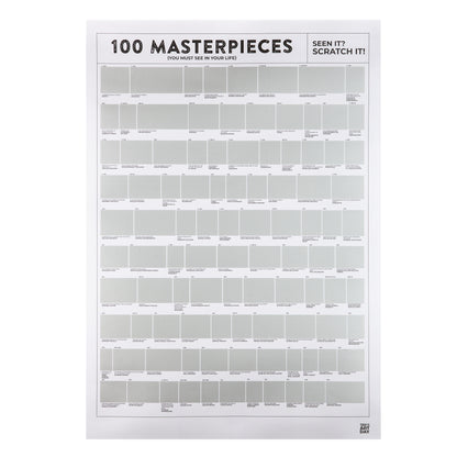 100 Masterpieces Scratch Poster