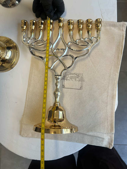 חנוכיה לב | ציפוי כסף וזהב