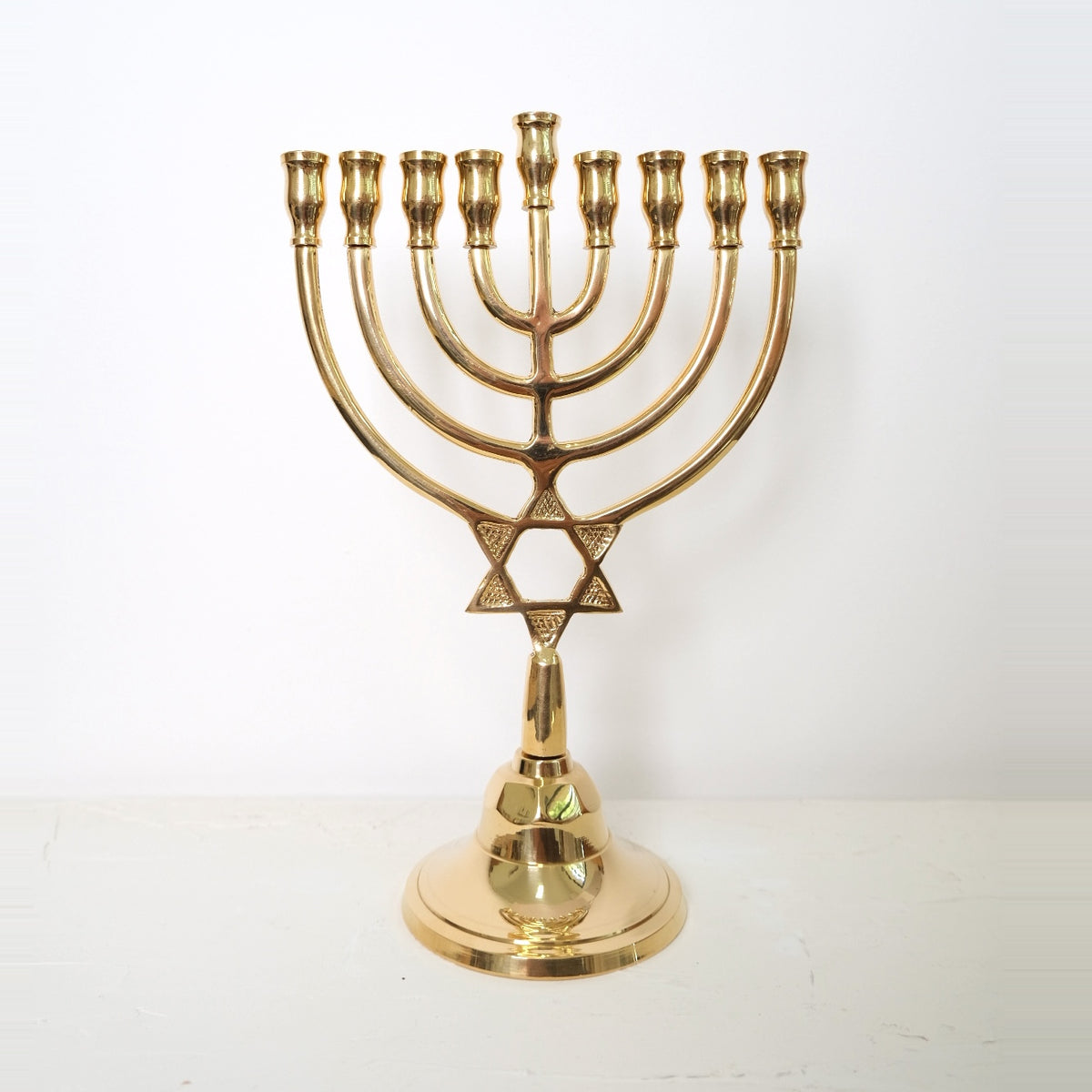 חנוכיה צינורות מגן דוד | נחושת
