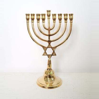 חנוכיה צינורות מגן דוד | נחושת