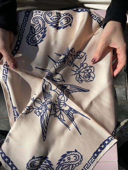 Love Birds Silk Foulard