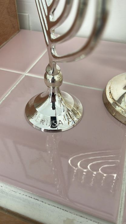 חנוכיה לב | ציפוי כסף | גודל קטן