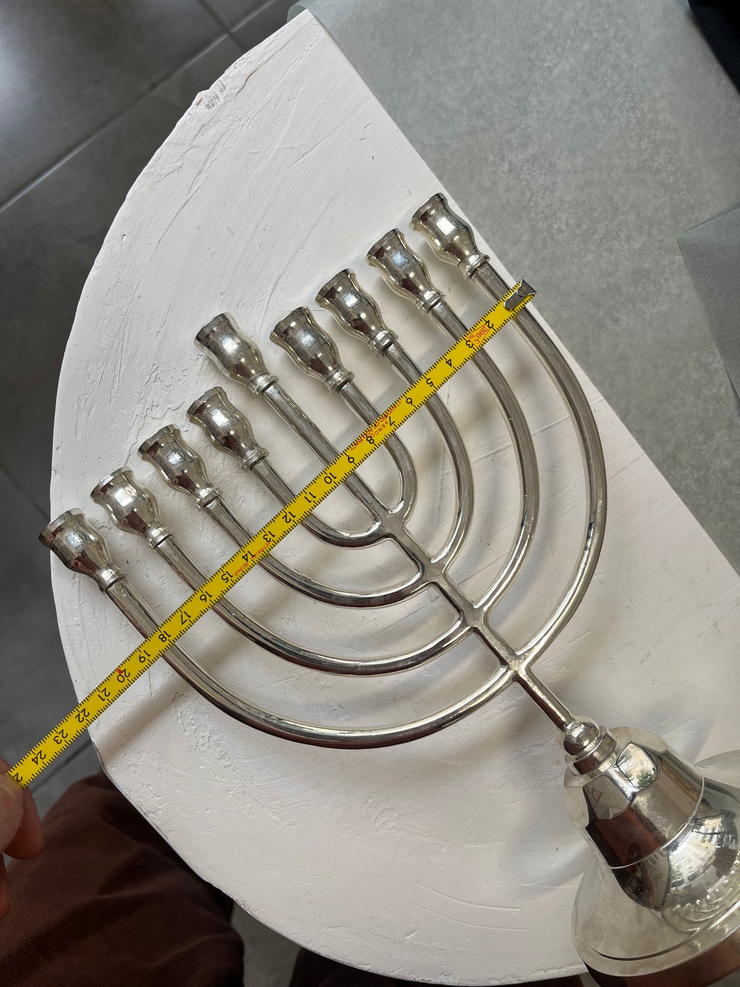 חנוכיה צינורות | ציפוי כסף | גודל בינוני