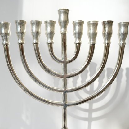 חנוכיה צינורות | ציפוי כסף | גודל בינוני