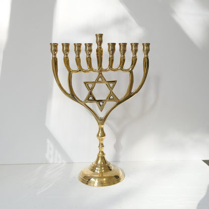חנוכיה מגן דוד | נחושת | גודל גדול