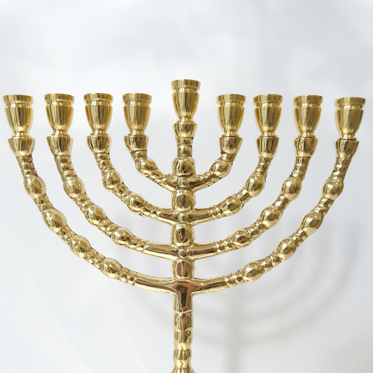 חנוכיה קלאסית כדורים | נחושת | גודל קטן