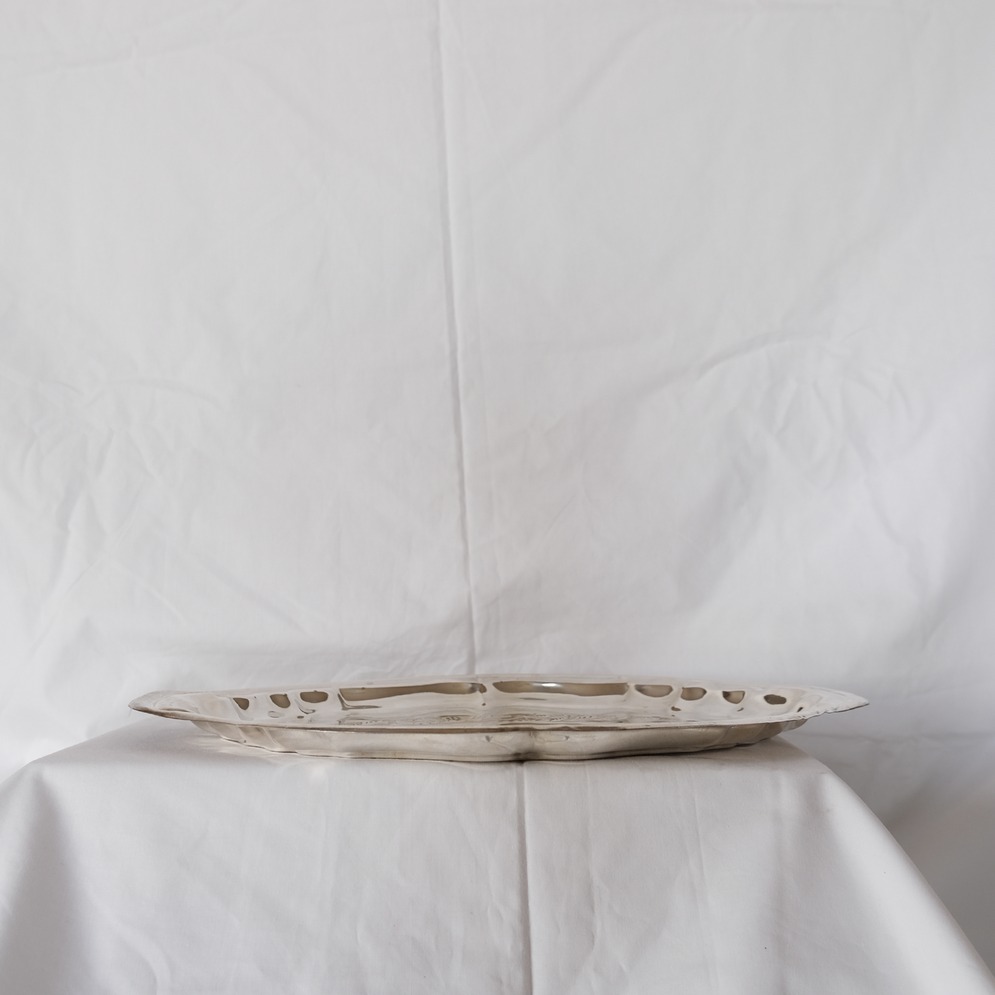 צלחת הגשה אובלית 2 | נחושת מצופה כסף