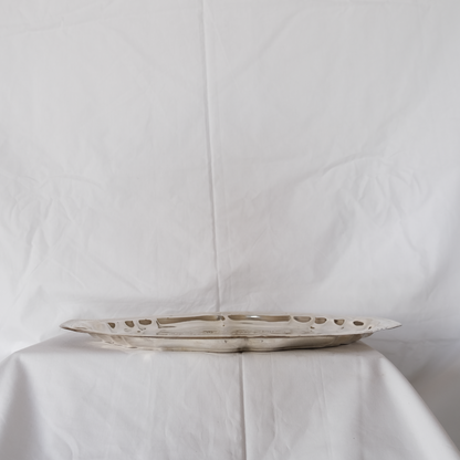 צלחת הגשה אובלית 2 | נחושת מצופה כסף