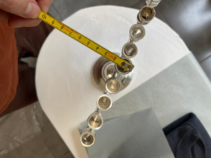 חנוכיה צינורות | ציפוי כסף | גודל בינוני