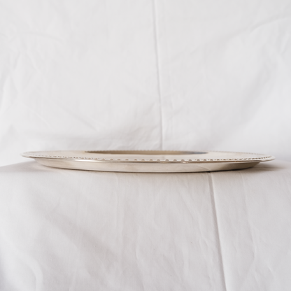 צלחת הגשה עגולה | נחושת מצופה כסף