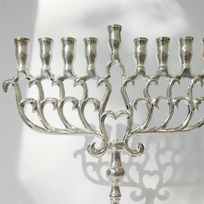 חנוכיה עיטורים | ציפוי כסף | גודל גדול