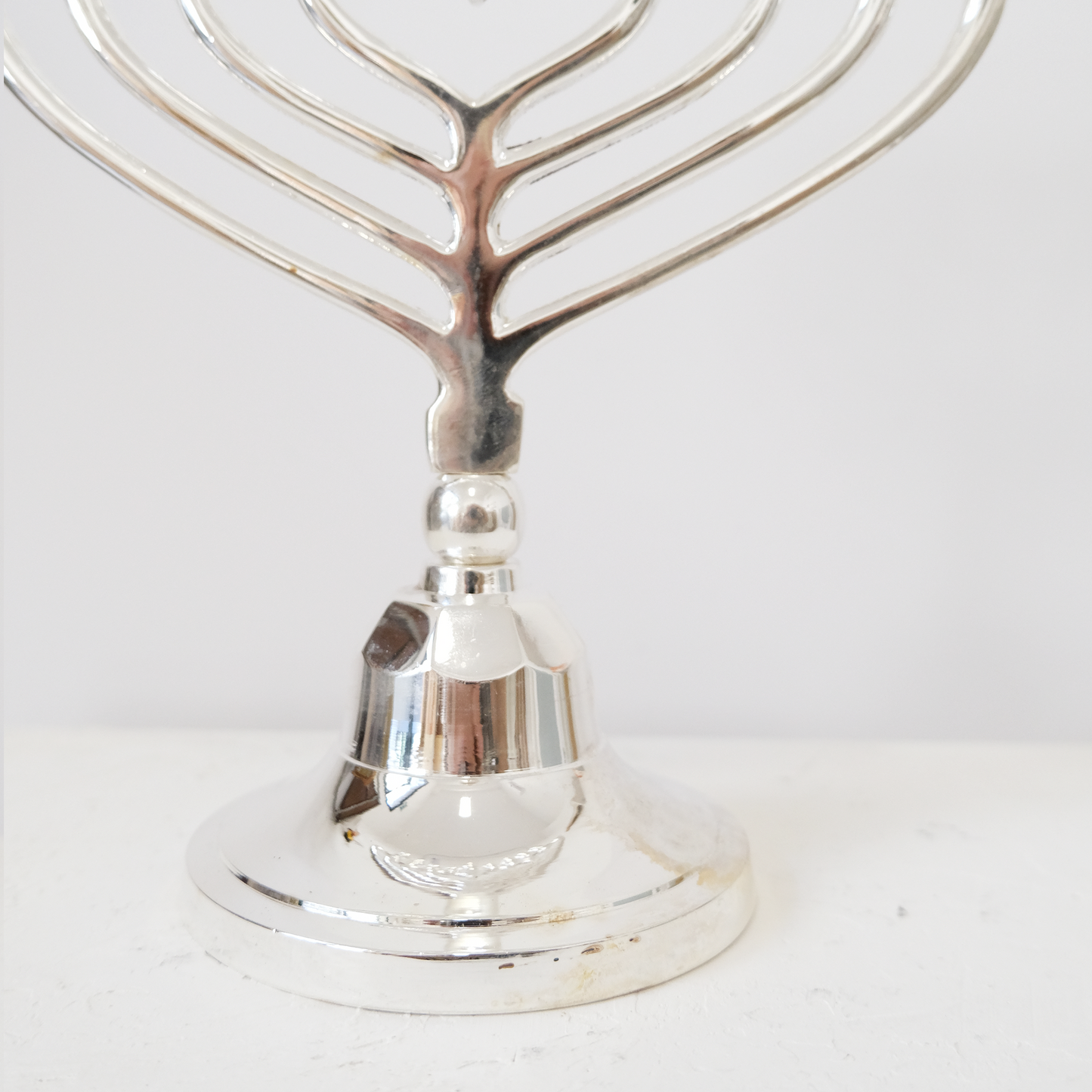 חנוכיה לב | ציפוי כסף | גודל בינוני