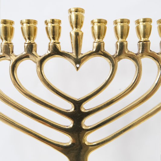 חנוכיה לב | נחושת | גודל קטן