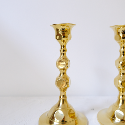 זוג פמוטים לנרות | קוביות | נחושת