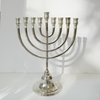 חנוכיה צינורות | ציפוי כסף | גודל בינוני