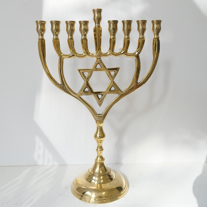 חנוכיה מגן דוד | נחושת | גודל גדול