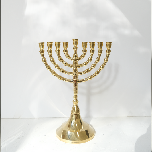 חנוכיה קלאסית כדורים | נחושת | גודל קטן