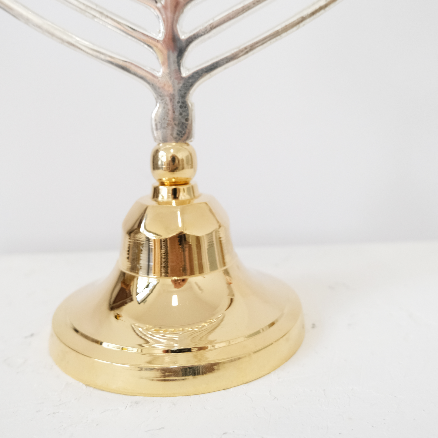 חנוכיה לב | ציפוי כסף וזהב | גודל בינוני