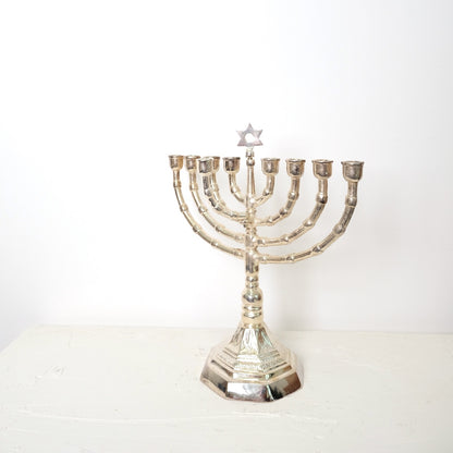 חנוכיה מגן דוד מתומנת | ציפוי כסף