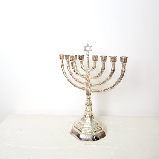 חנוכיה מגן דוד מתומנת | ציפוי כסף