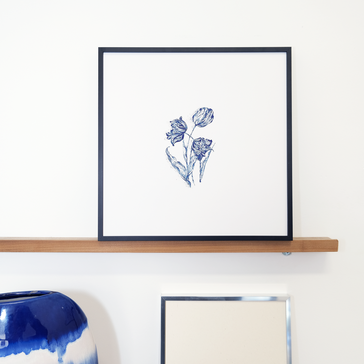 Blue Tulips Framed