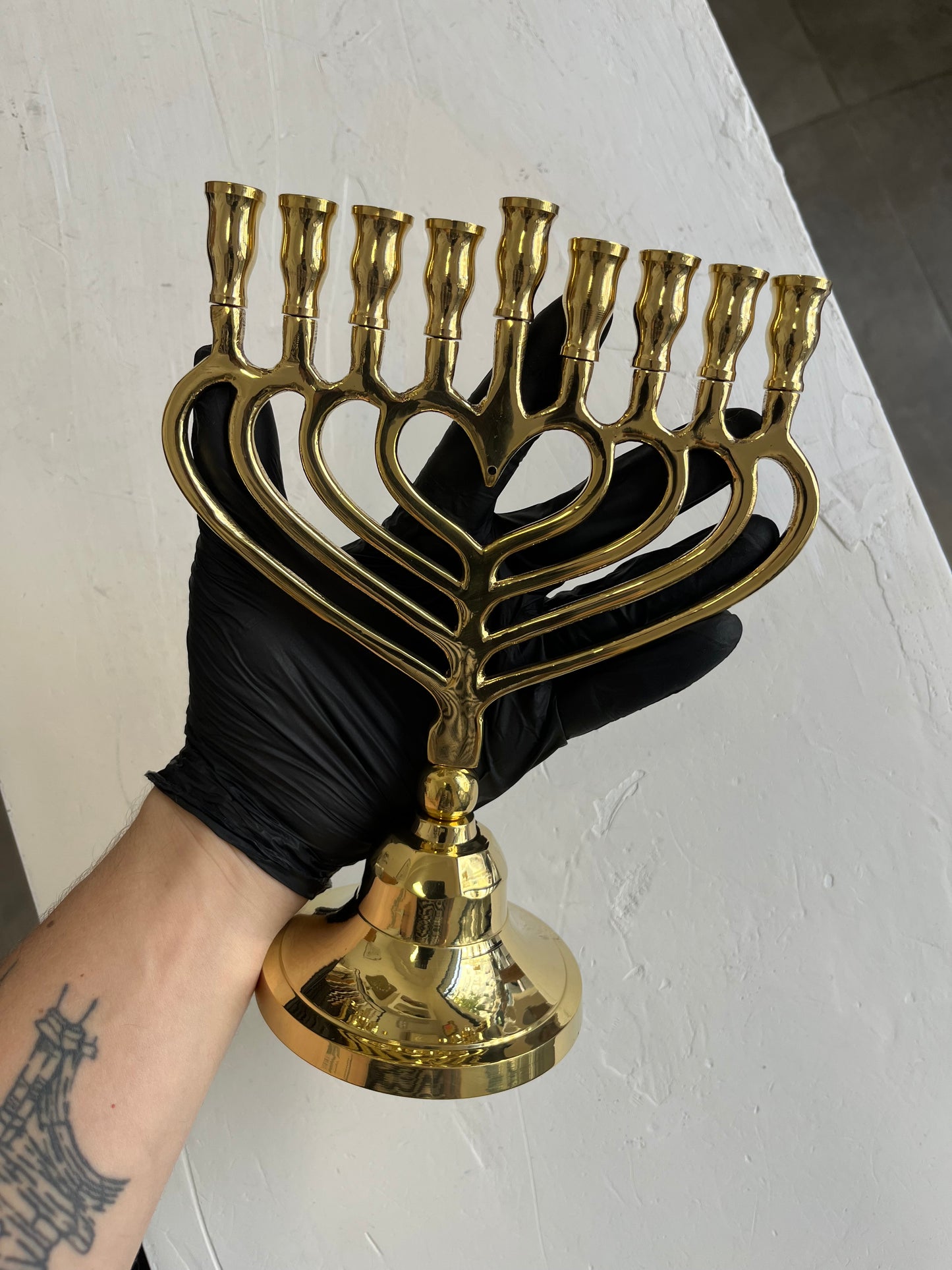 חנוכיה לב | נחושת | גודל גדול