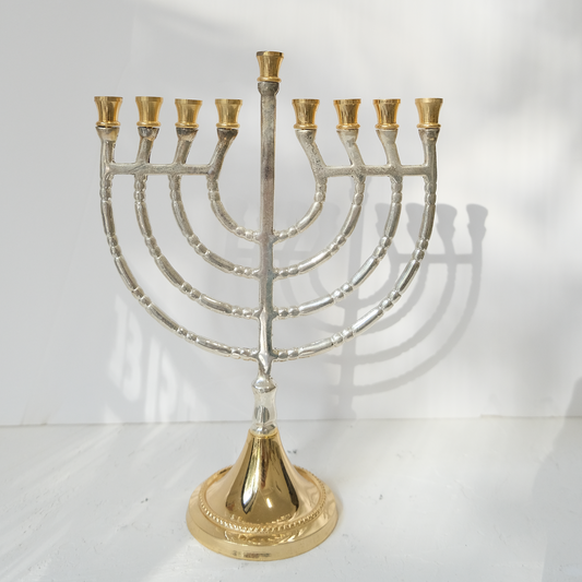 חנוכיה נבל | ציפוי זהב וכסף | גודל בינוני
