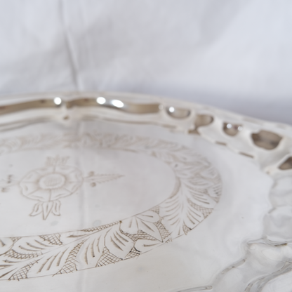 צלחת הגשה אובלית 2 | נחושת מצופה כסף