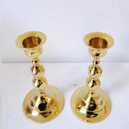 זוג פמוטים לנרות | קוביות | נחושת