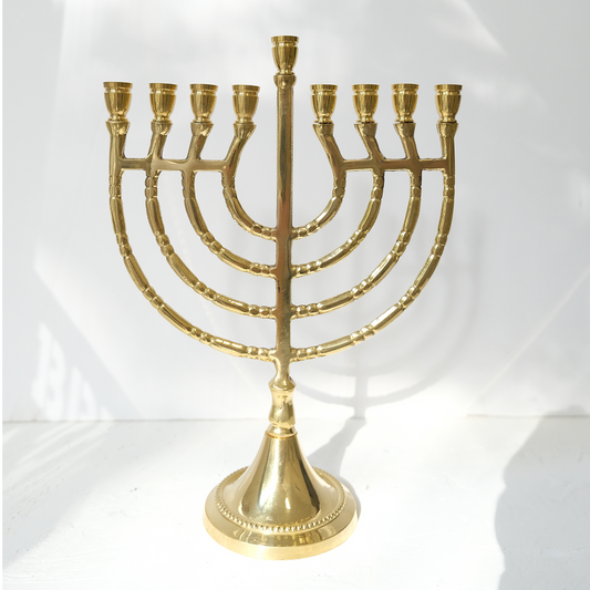 חנוכיה נבל| נחושת מצופה זהב | גודל קטן