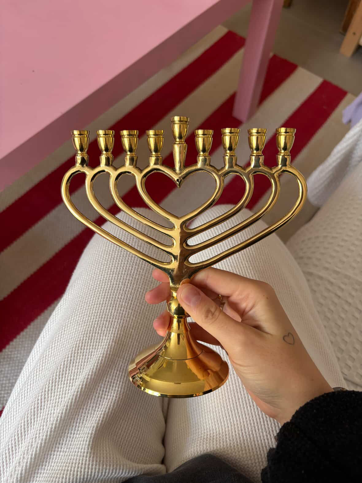 חנוכיה לב | נחושת | גודל קטן