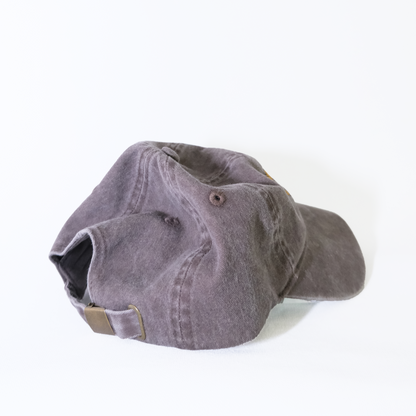 Washed Purple Brown Cap | Embroidered Tiger