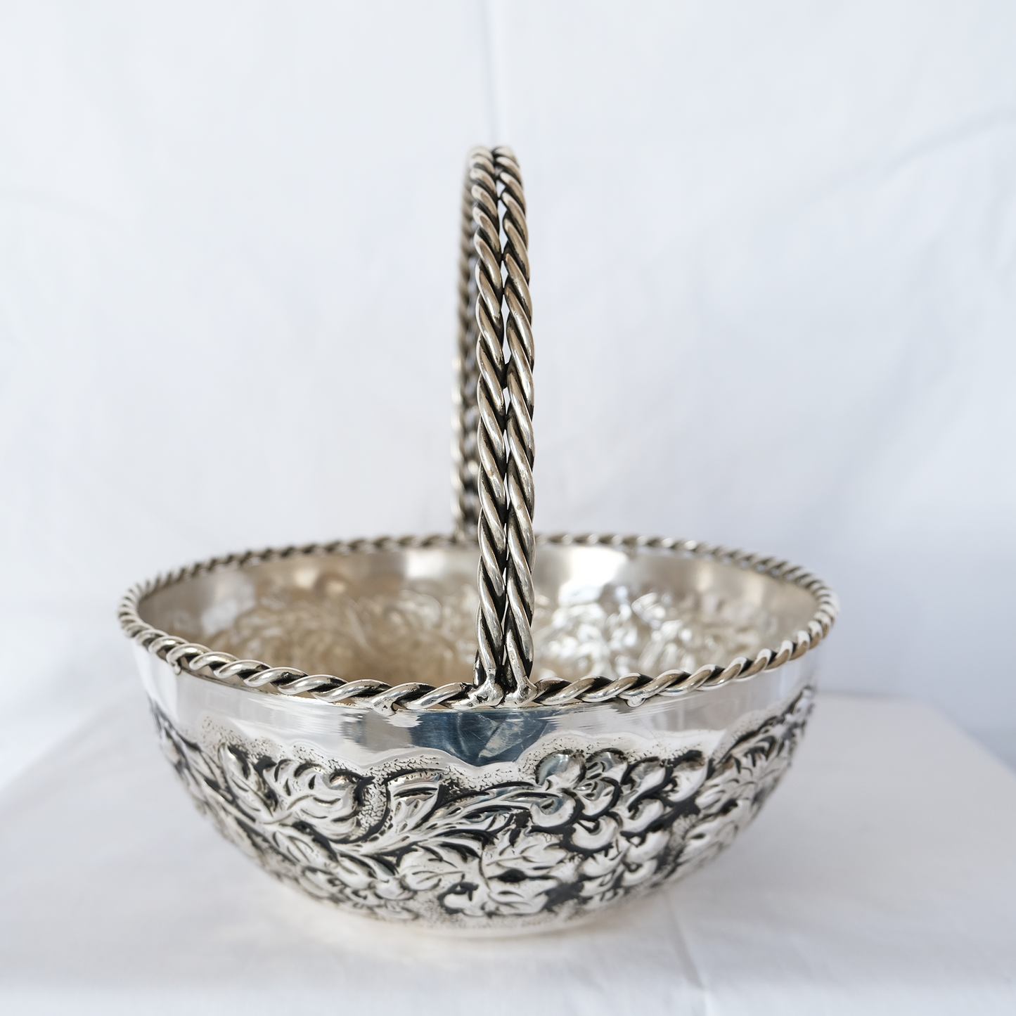 סלסלה גפנים | נחושת מצופה כסף