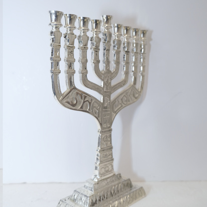 חנוכיה שבטים | נחושת מצופה כסף | גודל בינוני