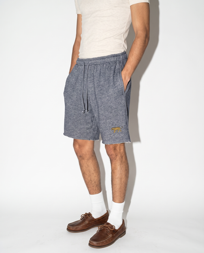 Logo Shorts- Blue Melange