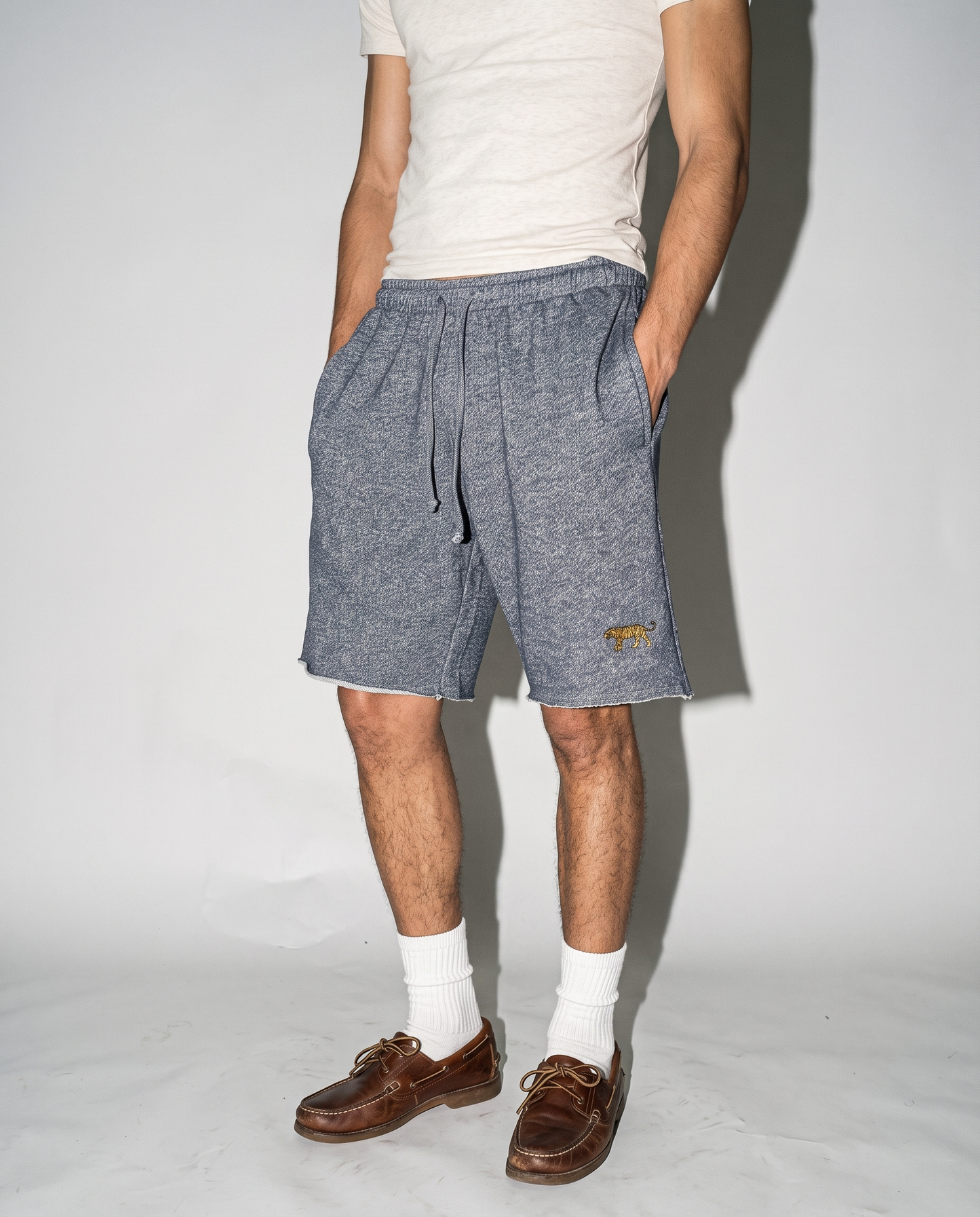 Logo Shorts- Blue Melange