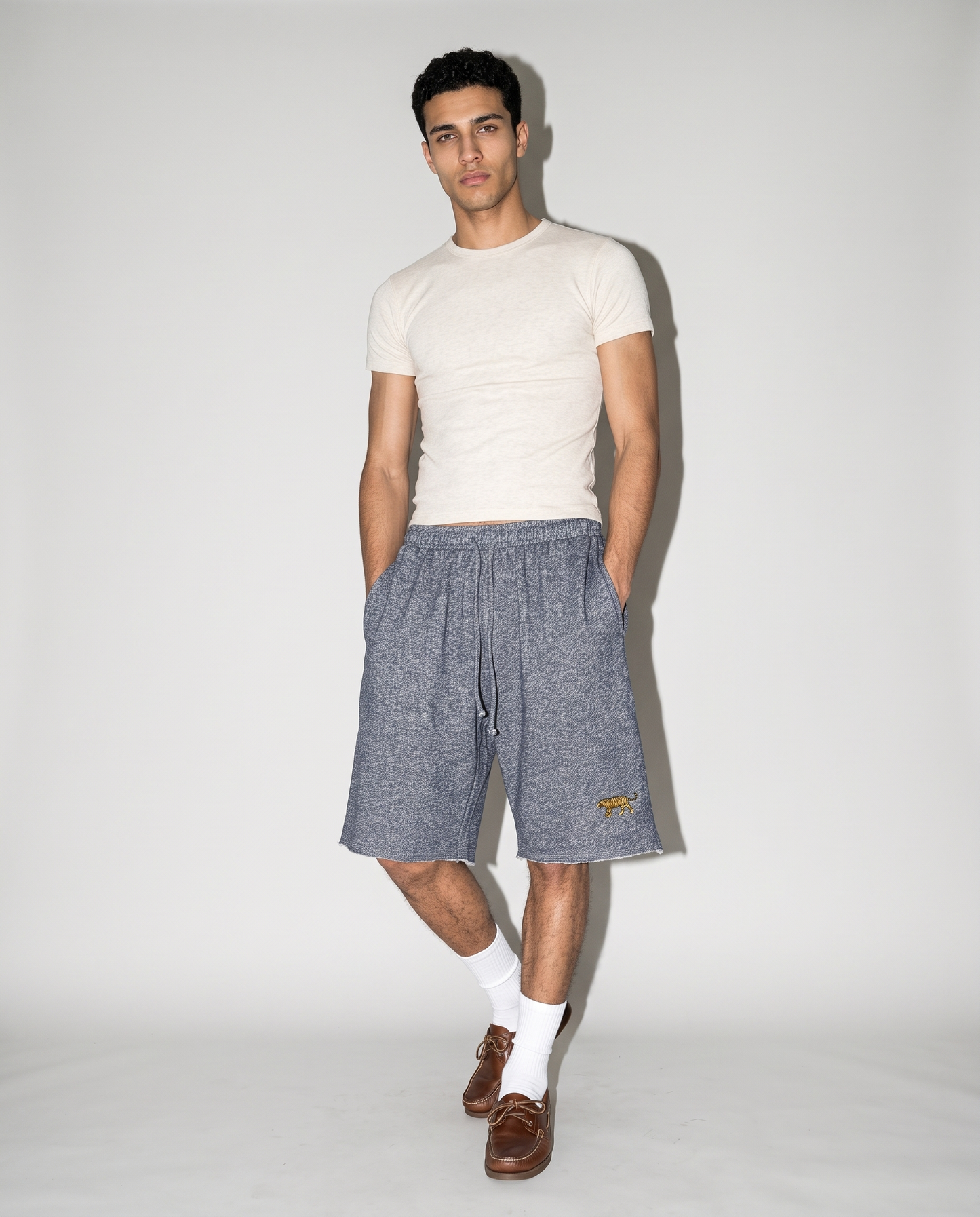 Logo Shorts- Blue Melange