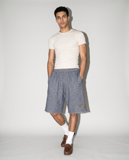 Logo Shorts- Blue Melange