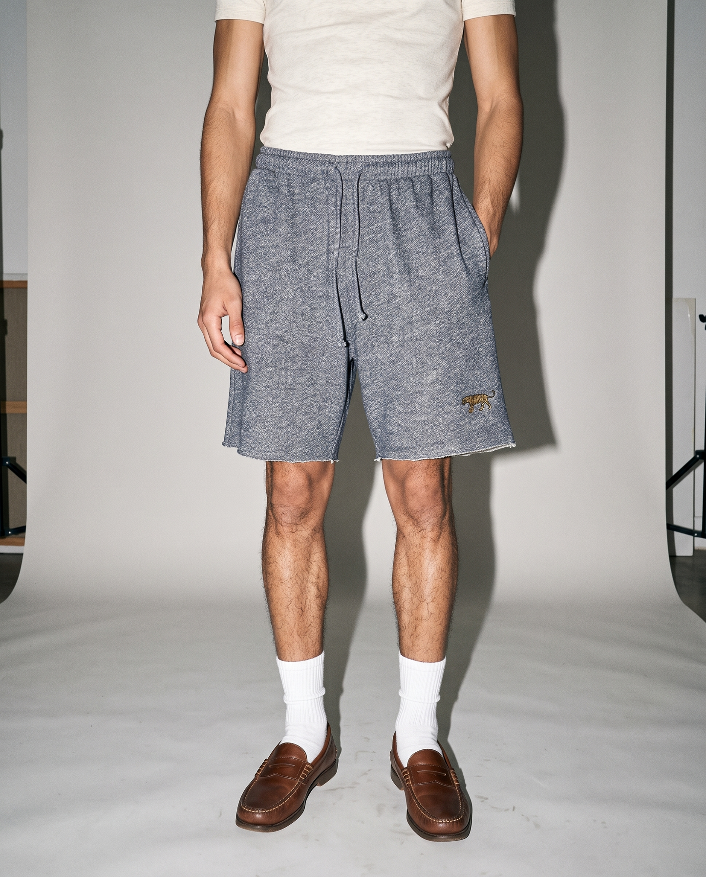 Logo Shorts- Blue Melange