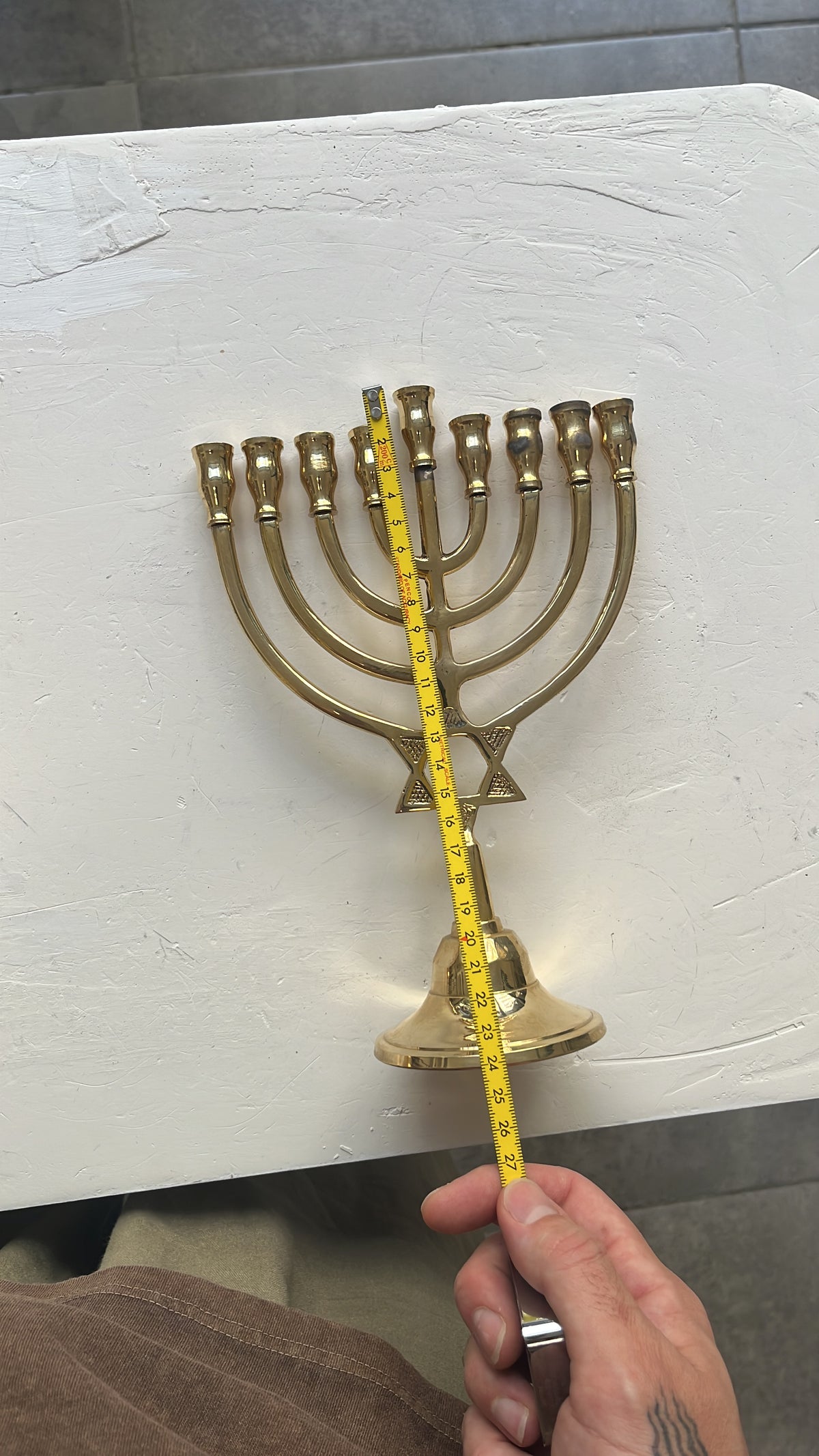 חנוכיה צינורות מגן דוד | נחושת