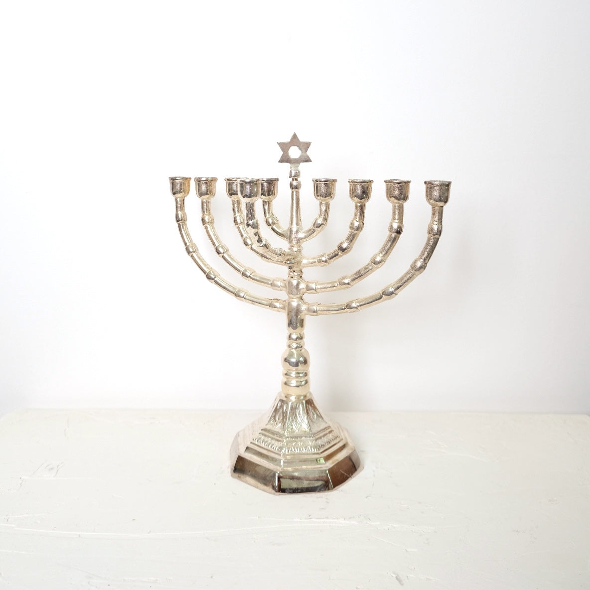 חנוכיה מגן דוד מתומנת | ציפוי כסף