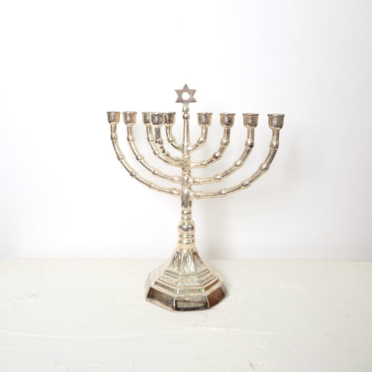 חנוכיה מגן דוד מתומנת | ציפוי כסף