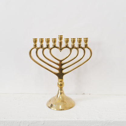 חנוכיה לב | נחושת | גודל קטן
