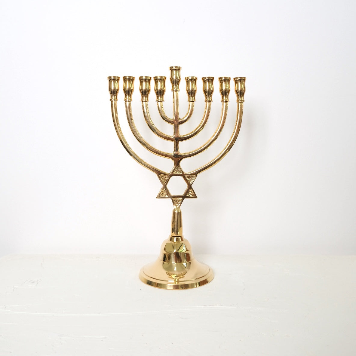 חנוכיה צינורות מגן דוד | נחושת