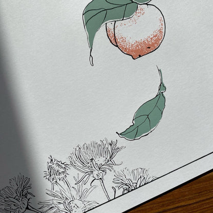 Peaches on a Tree : Japanese-Inspired Limited Edition Screen Print