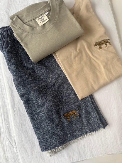 Logo Shorts- Blue Melange