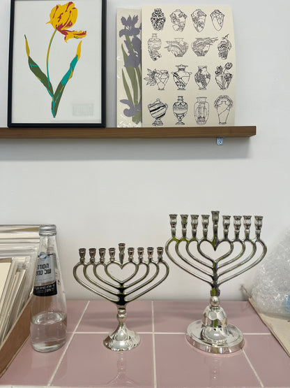 חנוכיה לב | נחושת | גודל גדול